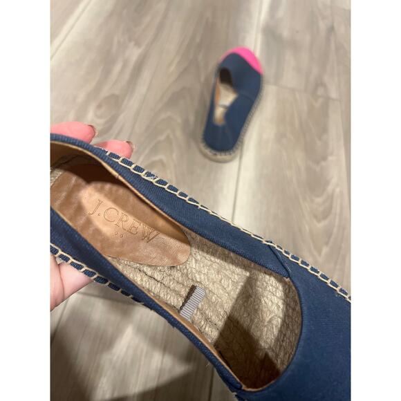 J Crew, Cap Toe Navy and Pink Espadrille, Size 7.5, KB230 - Picture 4 of 6